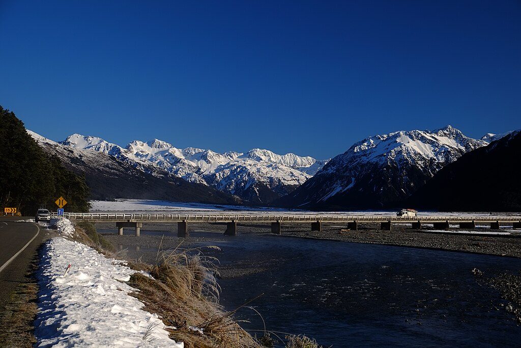 Waimakariri River at Bealey Bridge, Arthur's Pass National Park