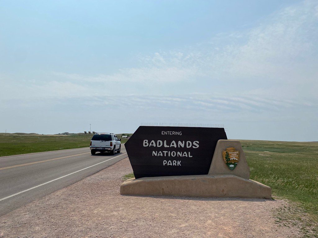 Pinnacles Entrance Sign, Badlands National Park