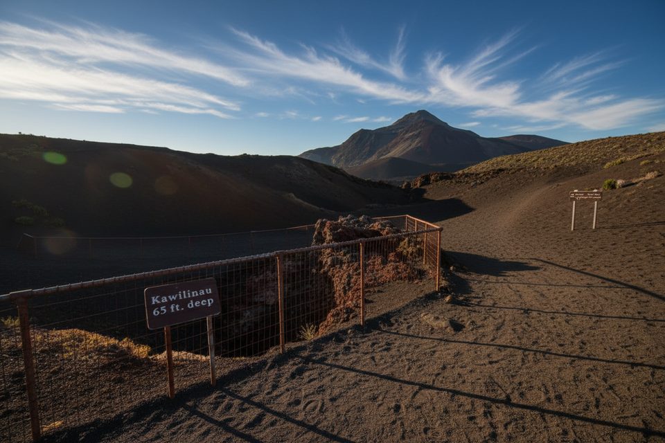 Kawilinau Gulch (65 feet deep), Haleakalā National Park