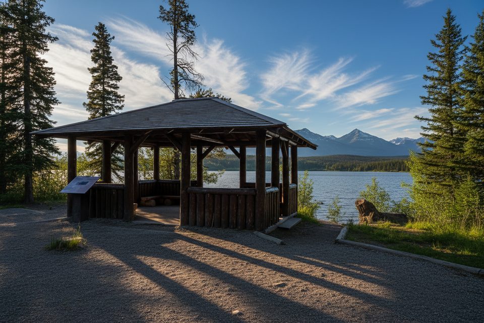 Pyramid Lake Island Picnic Shelter, Jasper National Park