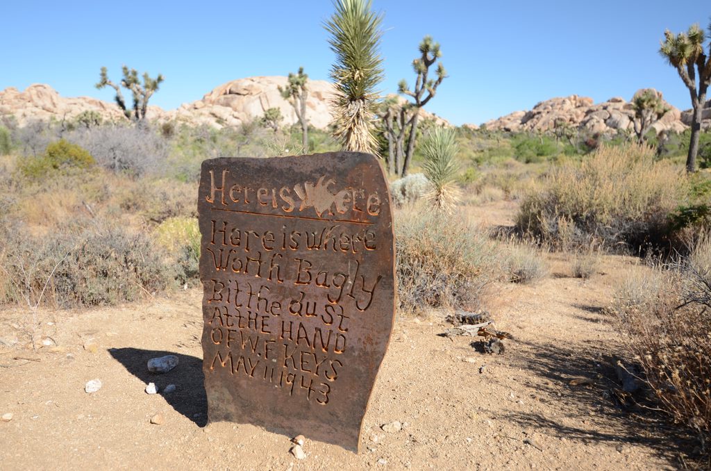 Worth Bagley stone, Joshua Tree National Park