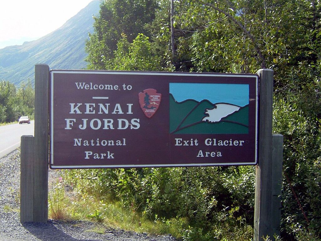 Kenai Fjords National Park Entrance Sign (Exit Glacier Area), Kenai Fjords National Park