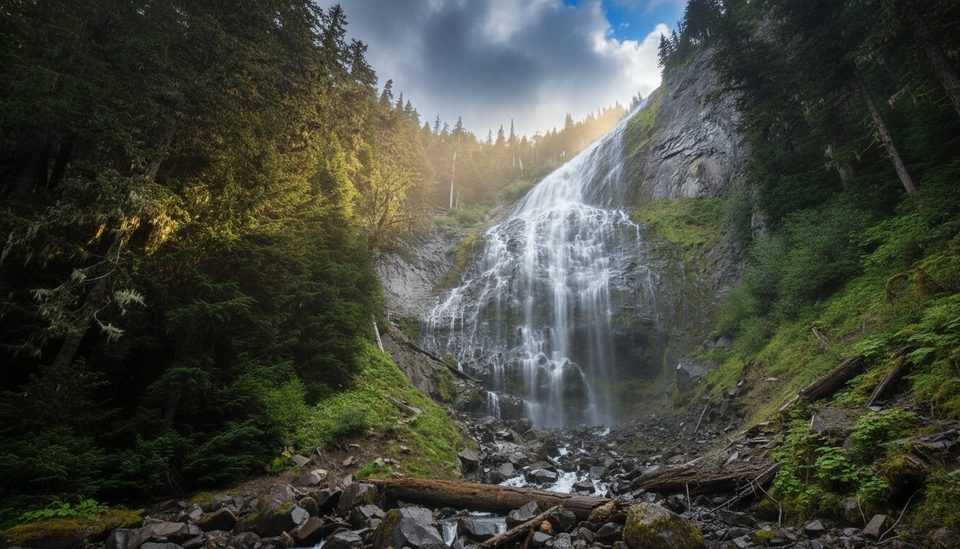 Spray Falls Viewpoint, Mount Rainier National Park