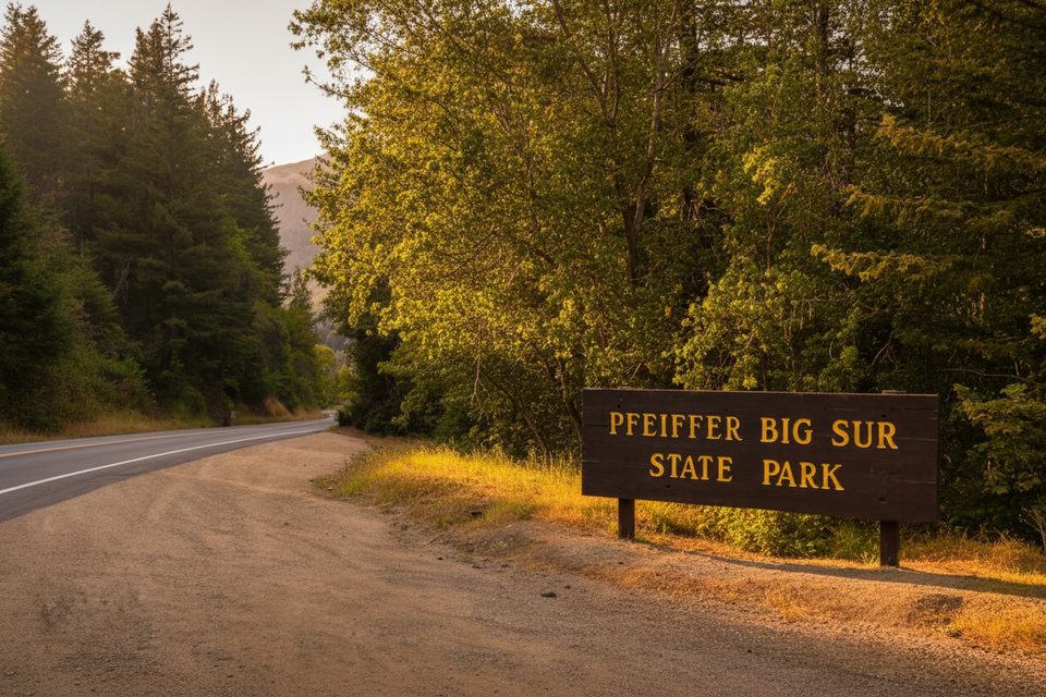 Pfeiffer Big Sur State Park Entrance Sign, Pfeiffer Big Sur State Park