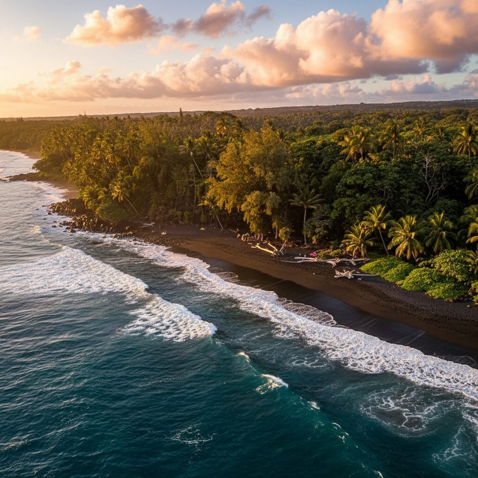 Kehena Black Sand Beach, Red Road (Kapoho–Kalapana Road), Hawaii