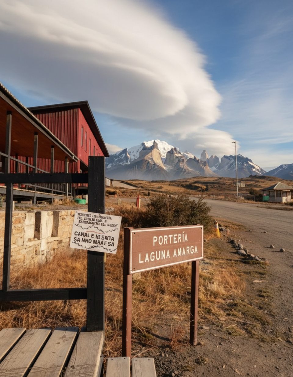 Portería Laguna Amarga Sign, Torres del Paine National Park