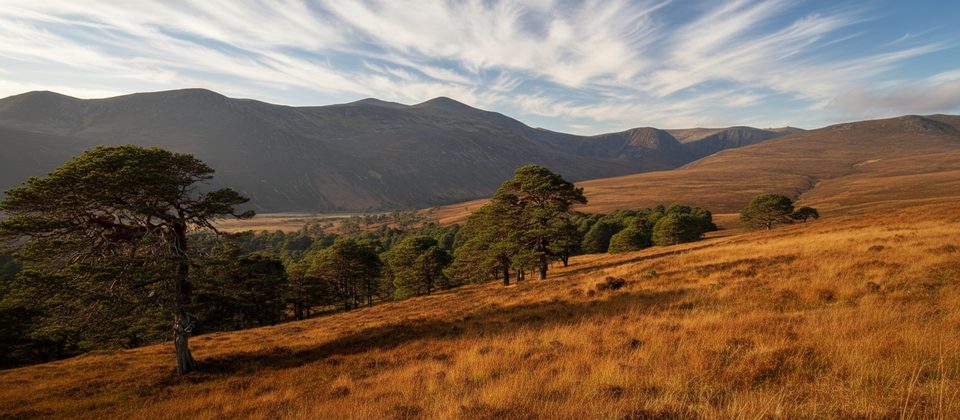 Beinn Bhreac and Beinn a' Chaorainn from Linn of Dee, Cairngorms National Park