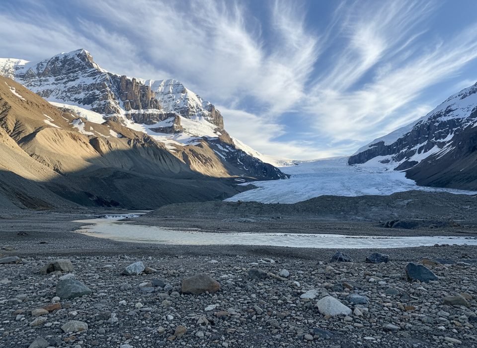Toe of the Athabasca Glacier, Icefields Parkway (Highway 93)