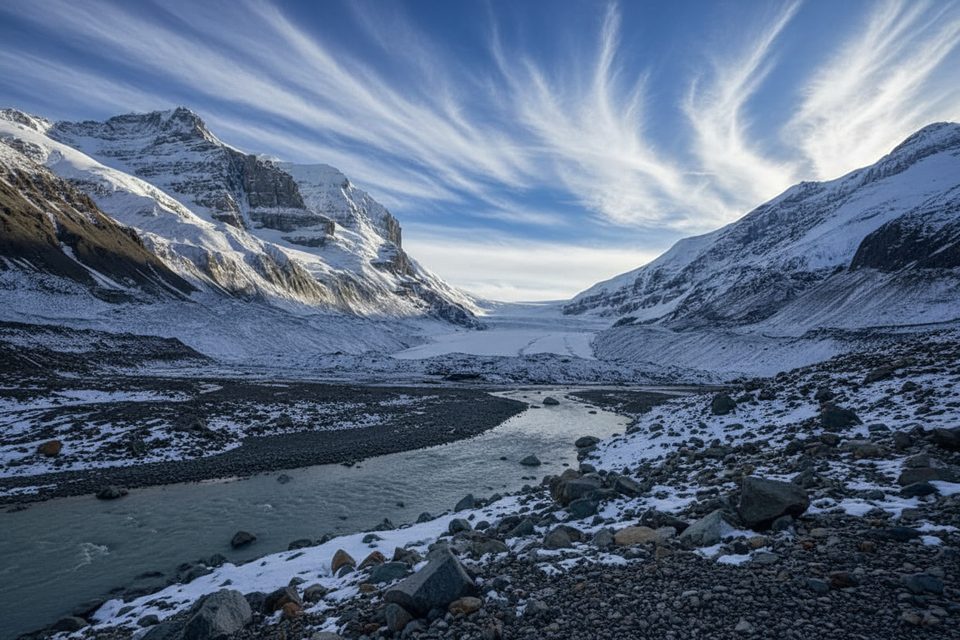 Hike to Toe of Athabasca Glacier, Jasper National Park