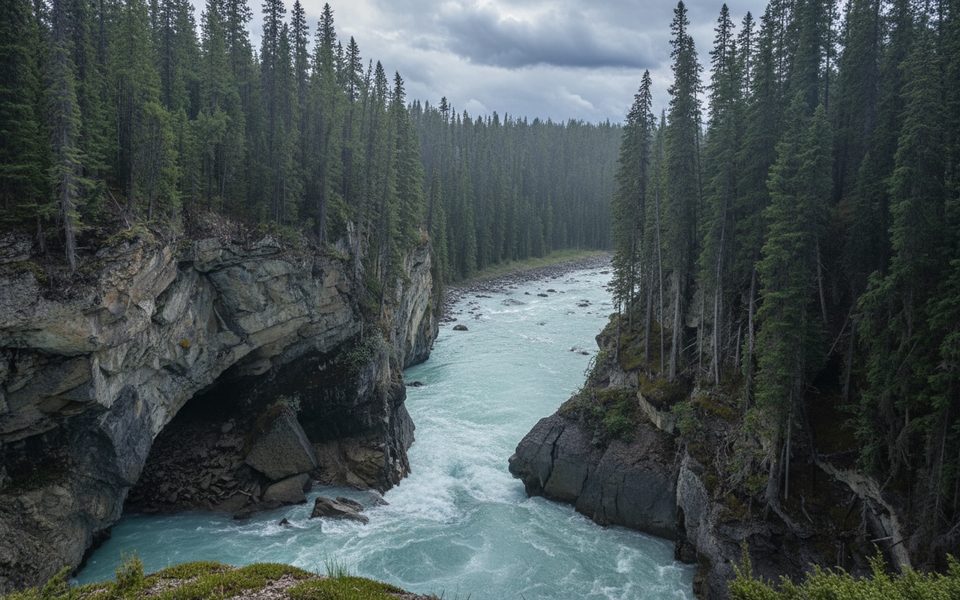 Sunwapta Falls Lower Canyon, Jasper National Park